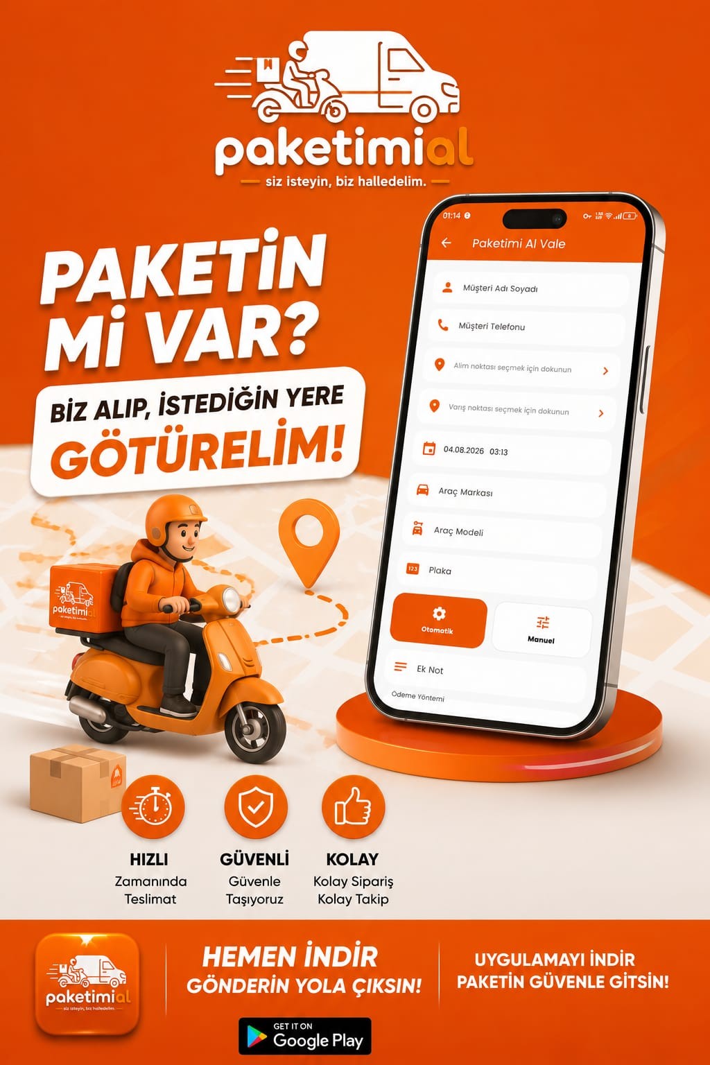 Paketimi Al uygulama tanıtımı